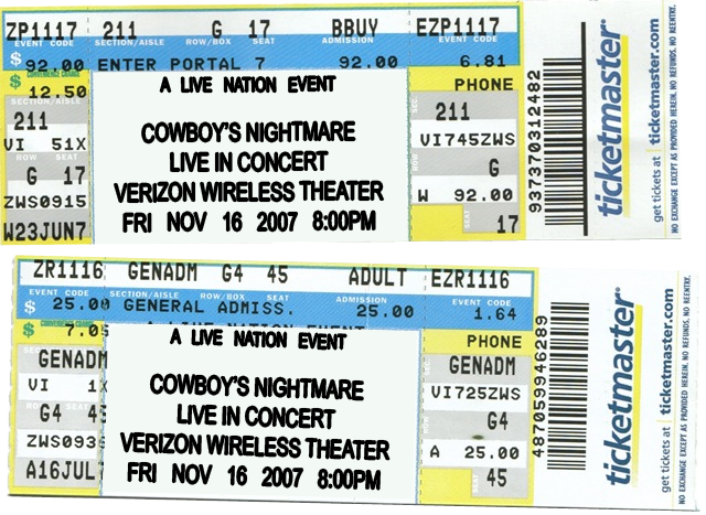 Cowboy's Nightmare Concert Tickets